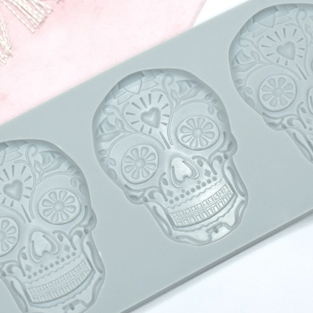 Halloween Skull Mold Silicone 3d Rose Skull Head Soap Cake Chocolate  Fondant Cake Mold Kitchen Handmade Soap Molds Silica Gel - Cake Tools -  AliExpress