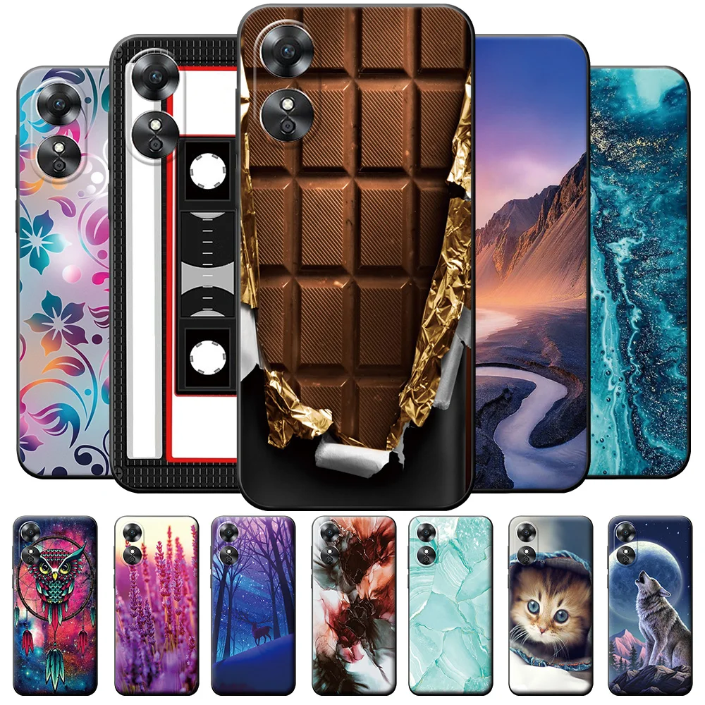 Per Oppo A17 Custodia Cover Cph2477 Custodia Antiurto In Silicone Nero Per Oppo A17 Tpu Cover Posteriore Per Oppo A17 A 17 Paraurti Fundas