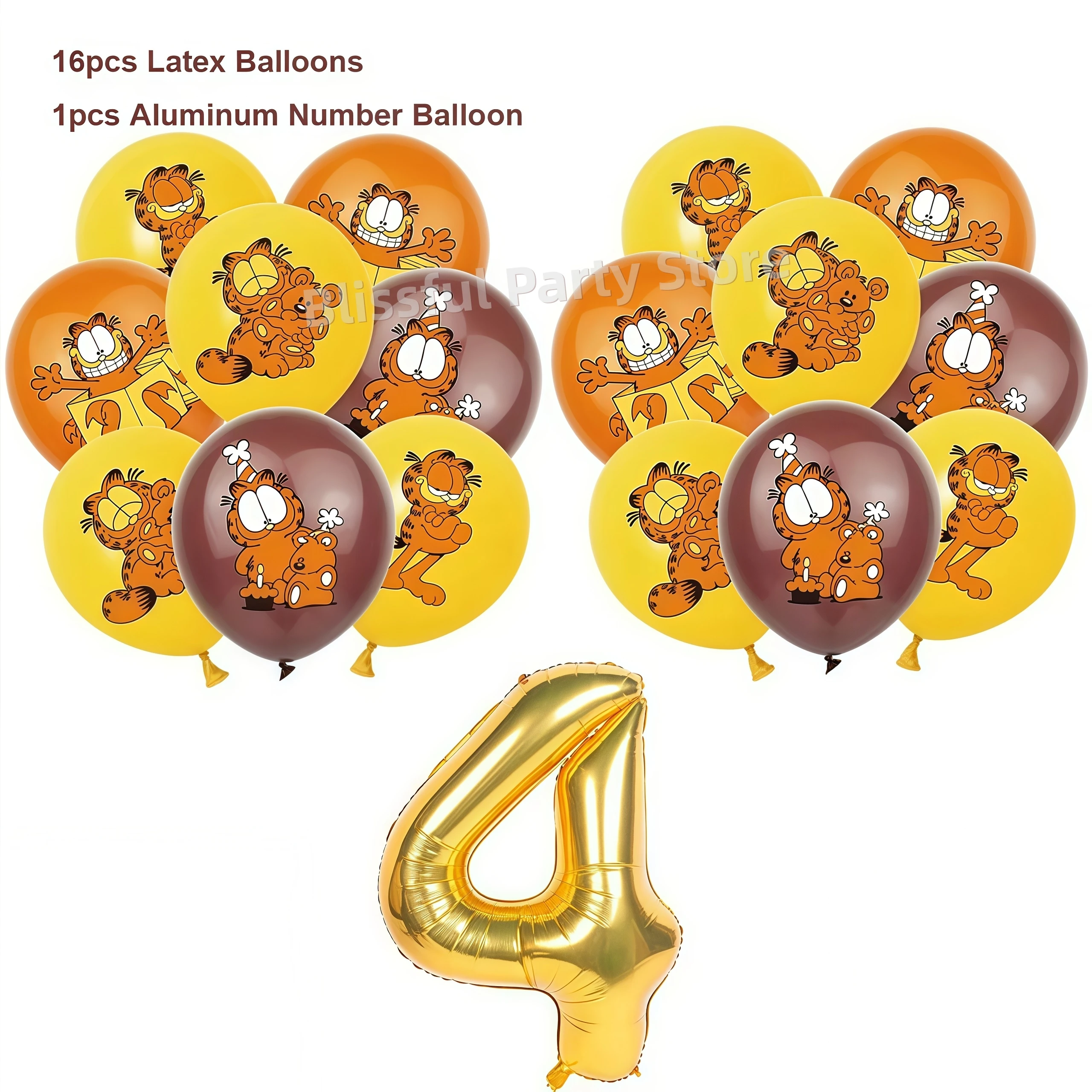Cartoon G-Arfield Geburtstag Party Dekoration Geschirr Tasse Teller Serviette Ballon Banner für Kinder Bevorzugung Geschenk Baby Dusche liefert – Detail 26