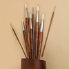 ArtSecret High Grade 3200R Pro Interlocked Chungking White Bristle Oil Paint Art Supplies Artist Brush 5