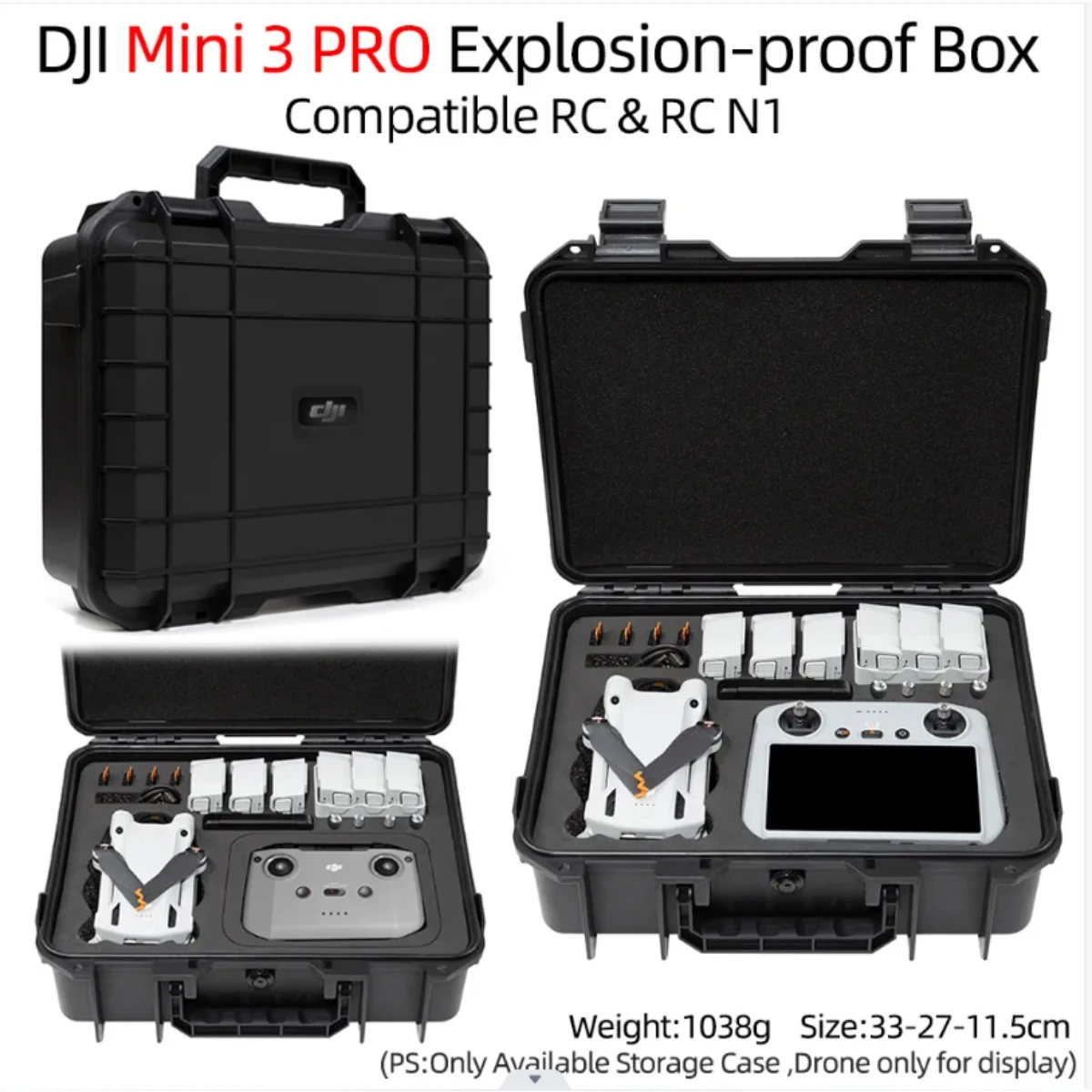 Waterproof Bag for Dji Mini 3 Pro CaseExplosion Proof Drone Hard Cases Carrying Handbag For Mini 3 Pro Accessories