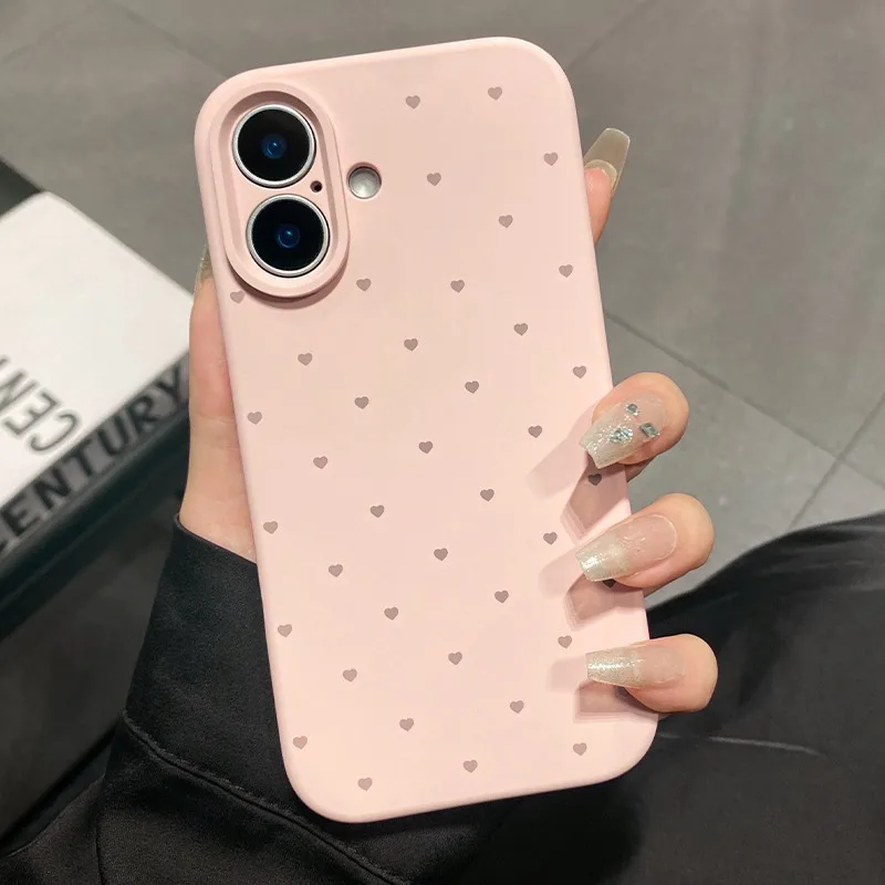Charming Love Heart Candy Matte Silicone Case - Ultra Slim and Soft Cover