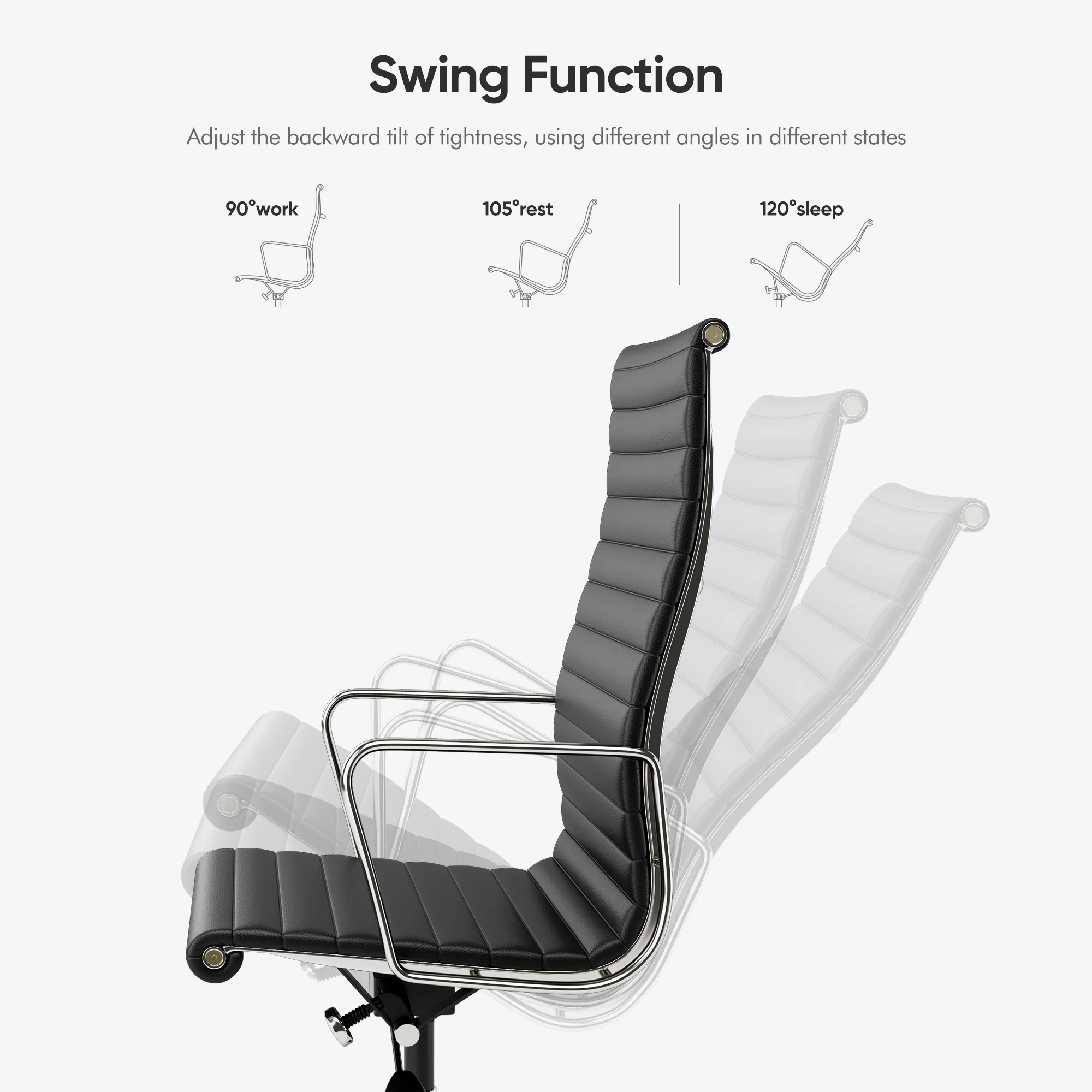 High Back Classic Genuine Leather Office Chair Ergonomic Office Chair Adjustable Swivel Leather Computer Desk Gaming Chair 5