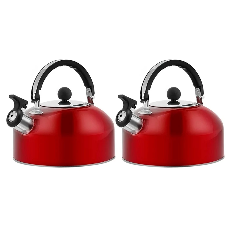 2x Home Whistling Kettle For Gas Stove 3l Stainless Steel Whistle Tea