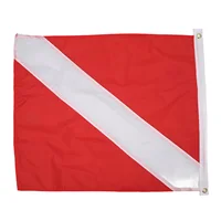 49x59cm Red White International Diving Flag Bright Colors Nylon Diver Down Flag For Underwater Activities 2