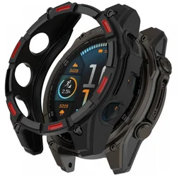 Durable TPU Soft Case with Hollow Edge Design - Protective Cover - Fenix 8 51MM (Black Red)