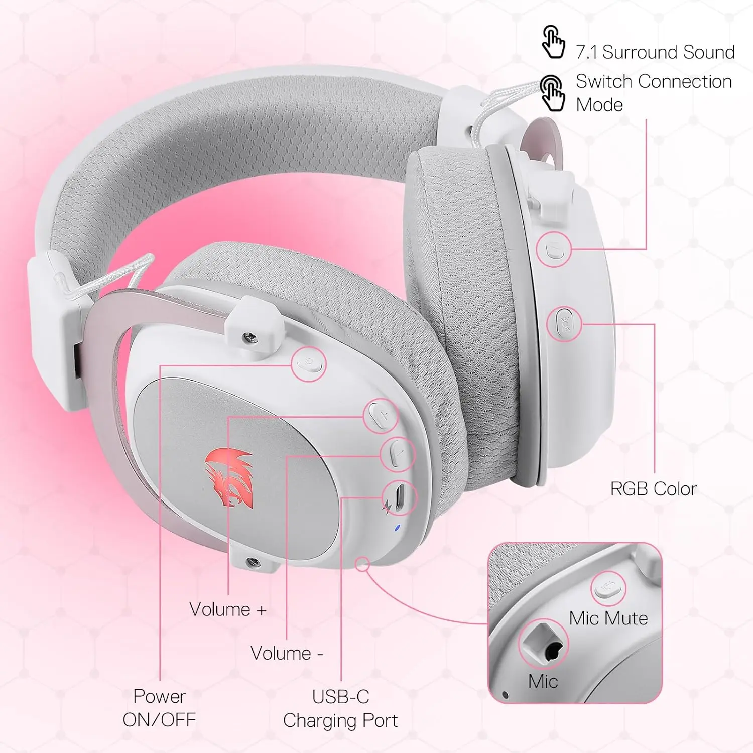Redragon H510 Pro RGB Wired Gaming Headset thumbnail 3
