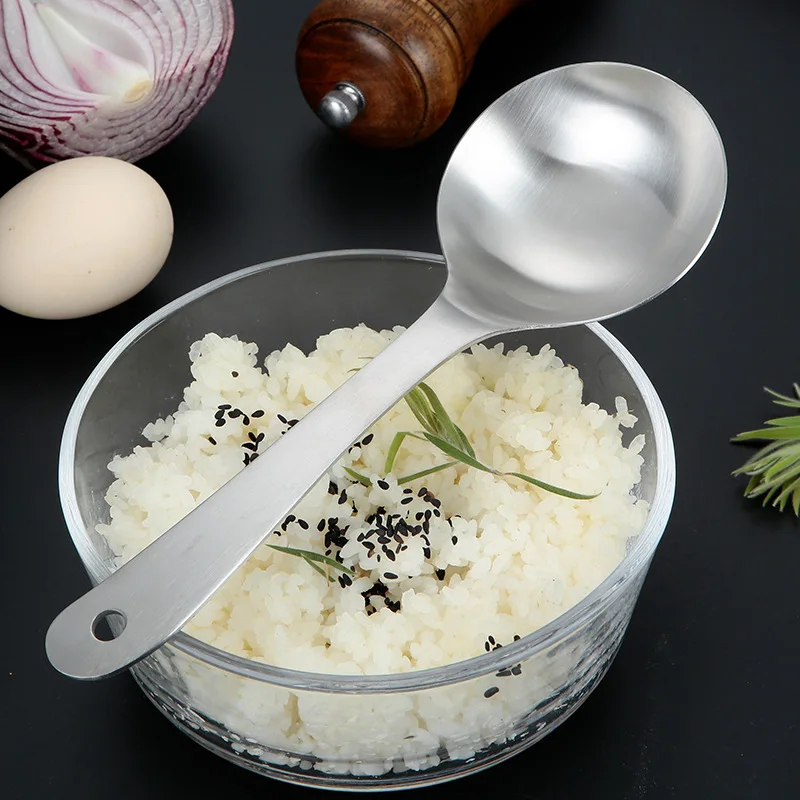 Stainless Steel Soup Spoon Deepen Tablespoons Long Handle Large Ramen Bouillon Spoon Kitchen Tableware Cooking Utensils