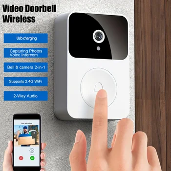 Doorbell Smart Home Door Bell Wireless Rechargeable Battery Outdoor HD Camera Two Way Audio Visual phone monitoring Doorbell