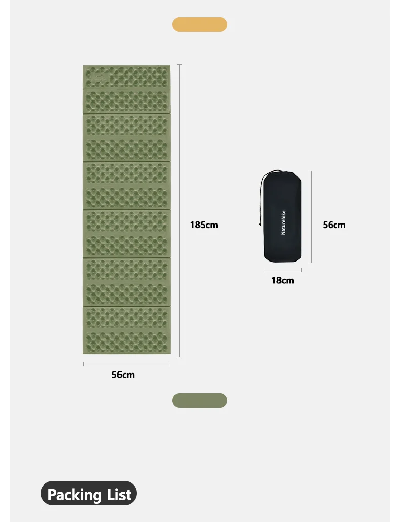 Naturehike Troues R 3.0 Leichte, tragbare, faltbare, quadratische Eiernestmatte für den Außenbereich, 2,5 cm, verdickte Camping-Angel-Picknickmatte – Detail 14