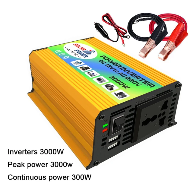 4000W 300W Car Inverter 12V DC To 110V/220V AC Power Converter LED