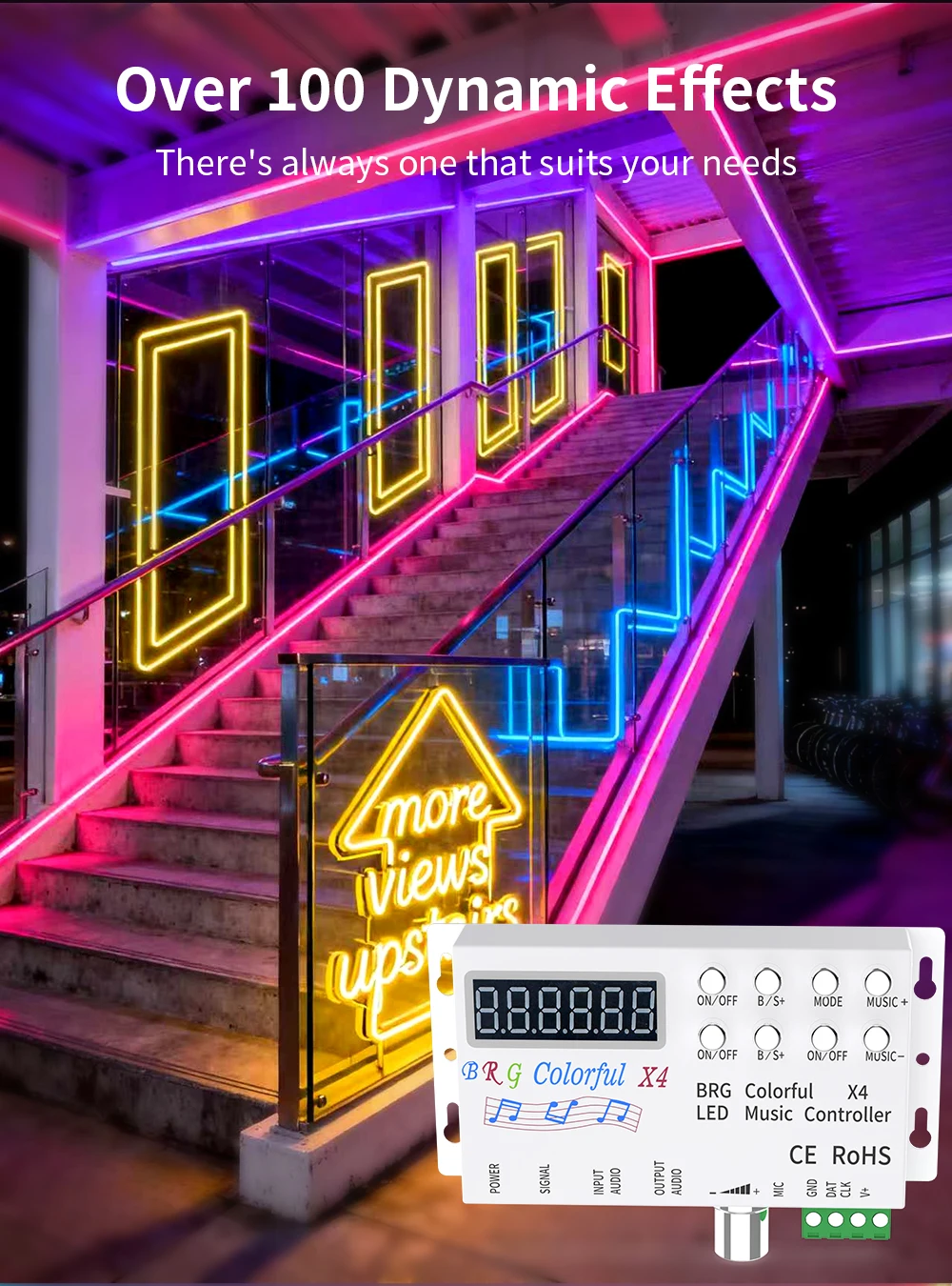 WS2815 WS2811 UCS1903 LED Strip Light Controller DC12-24V - Music, Colorful X4, BRG Remote SPI Pixels 11 Sd8919fb1224b46f09d4b581ca1dbdcc81