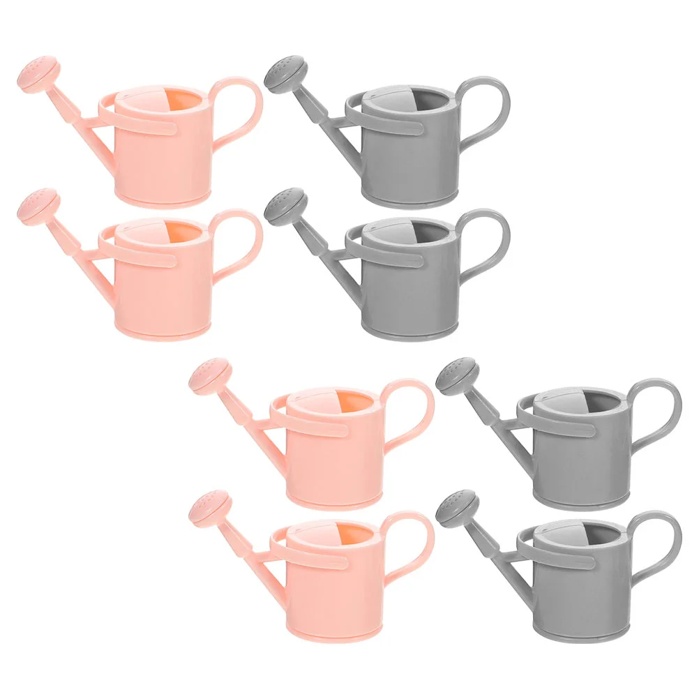 

8 Pcs Watering Can Mini House Flower Plant Kettle Miniature Cans Toy Small Cute Abs Plastic Bucket Child Bath