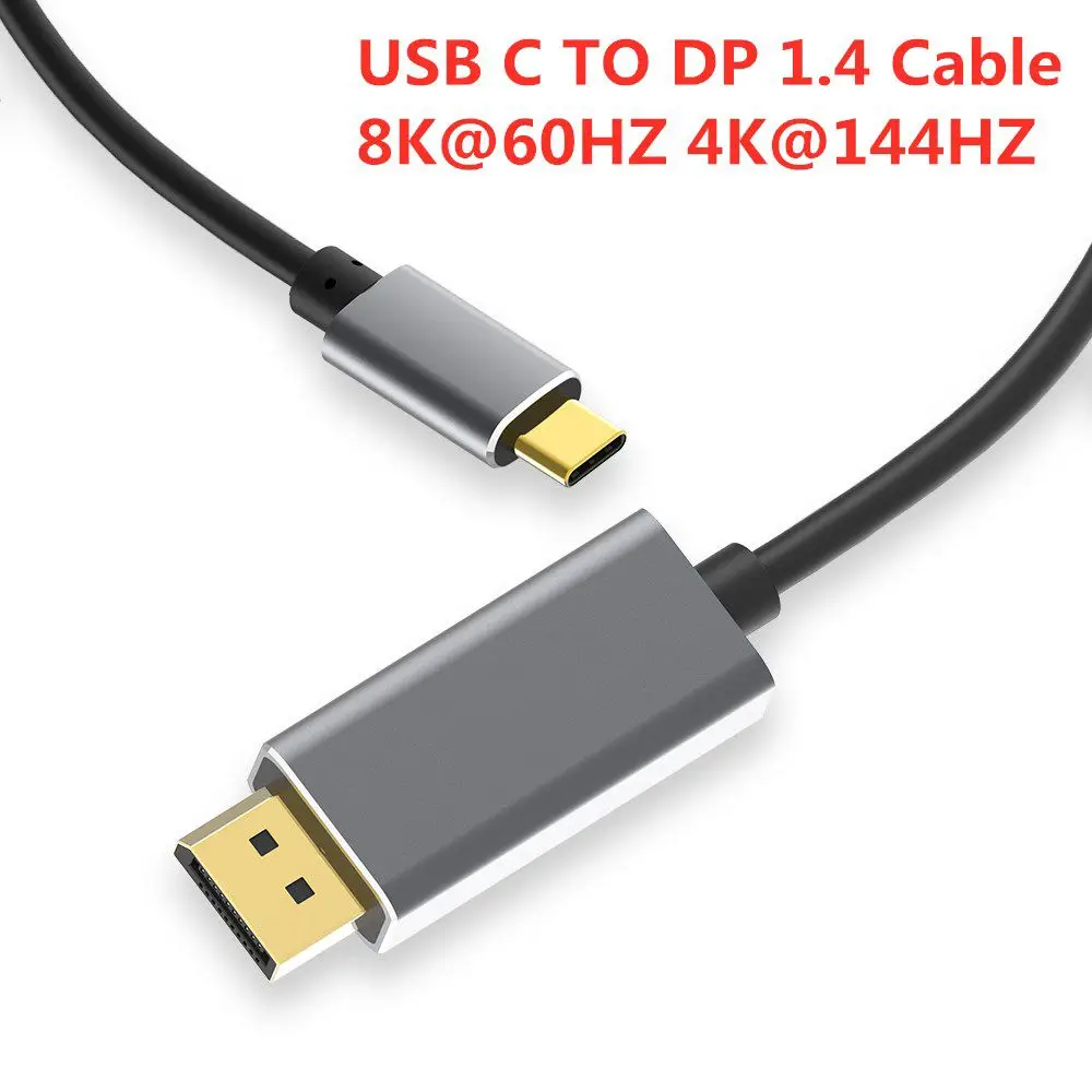 

3 hdtv кабель из алюминиевого сплава 8K 60 Гц 4K 144 Гц USB C к DP кабель Type-C к Displayport 1,4 для ноутбуков и ПК