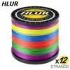 HLUR X12 Braided Lure Fishing Lines for JIG Pesca Carp Multifilament Fly Wire PE Line Saltwater 1000M 500M 300M Strong Cord 4