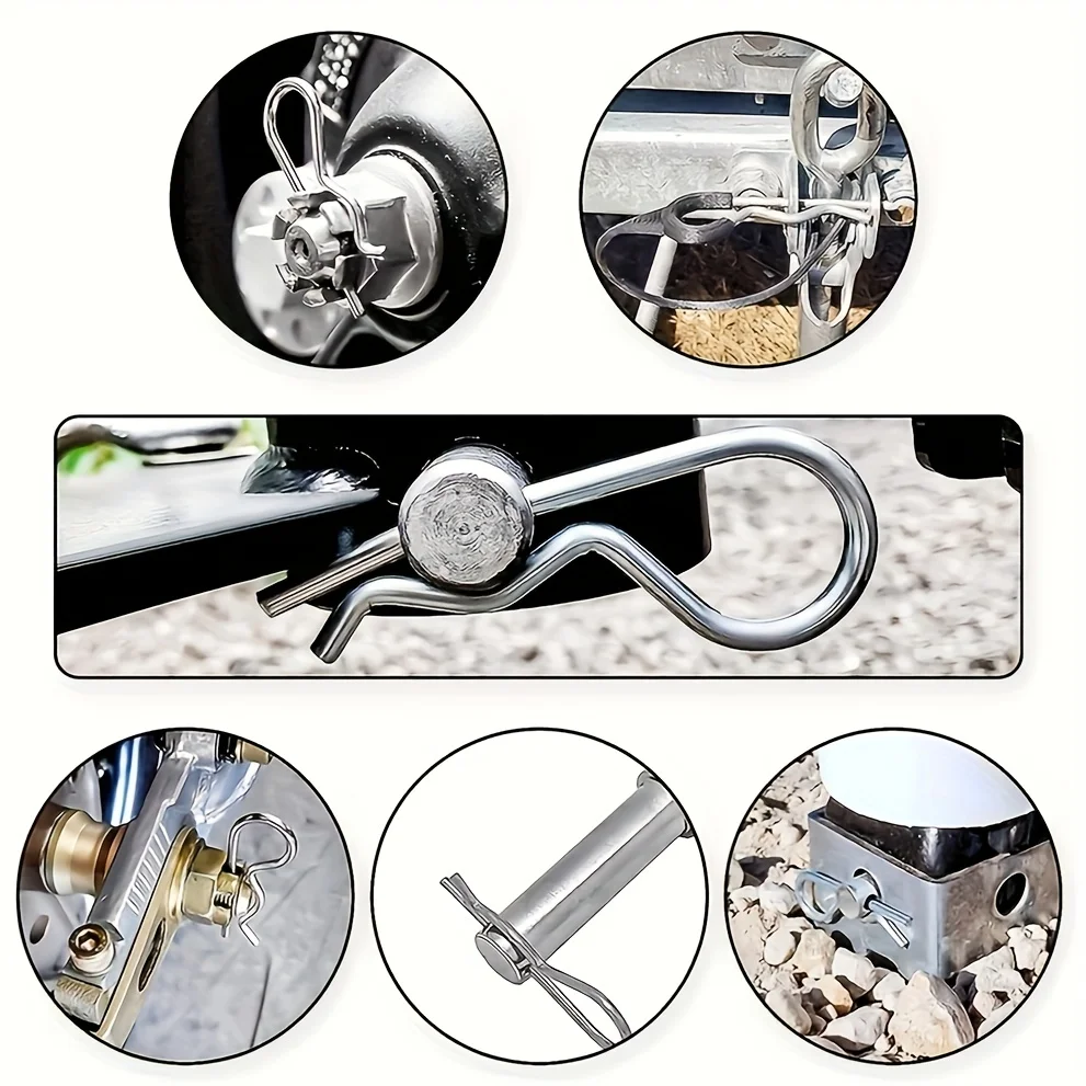 Spring Cotter Pin and R-Clip Assortment Set, Galvanized Safety Pins (100/150 Pcs)