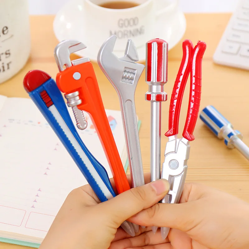 

1/5/10PCS Hardware Tools Ballpoint Pens Personality Hammer Vise Knife Writing Pen Stationery