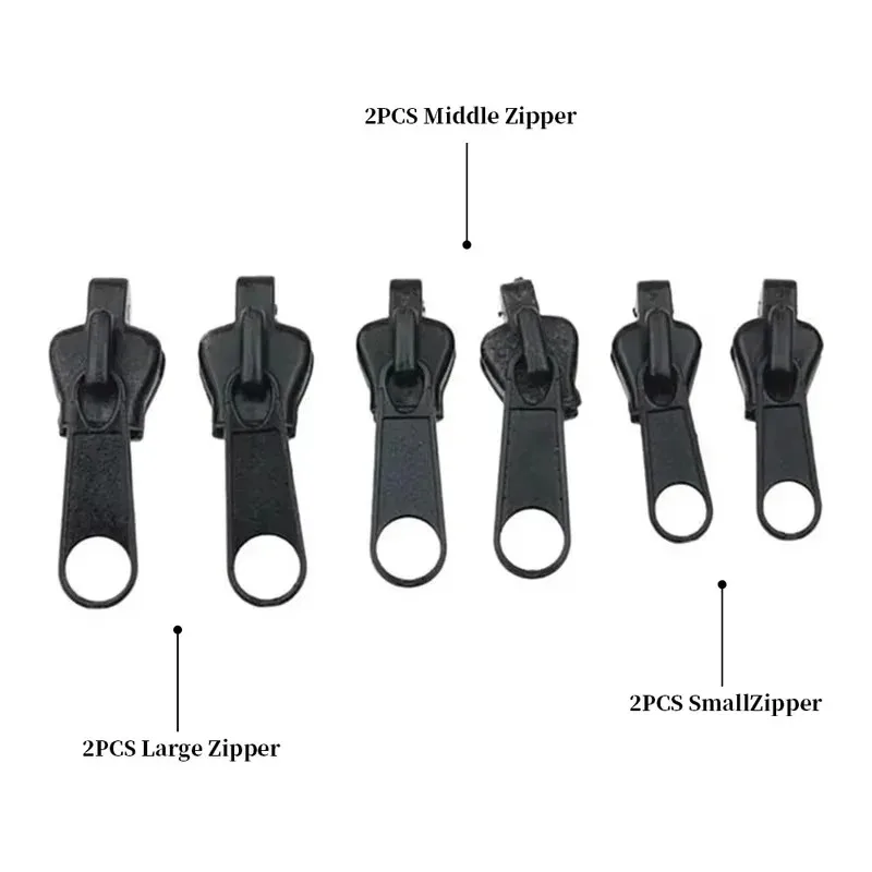 Zipper Repair Kit 3 Sizes Universal Instant Fix Replacement Zip Slider Teeth Rescue Sewing Clothes Bag Zippers Tool Accessories