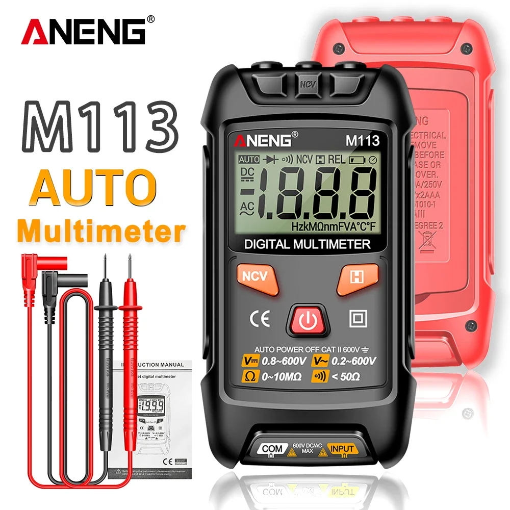 ANENG M113 cyfrowy multimetr Mini AC/woltomierz do prądu stałego 1999 liczy przyrządy pomiarowe narzędzi elektroenergetycznych Multimetro Ohm NCV