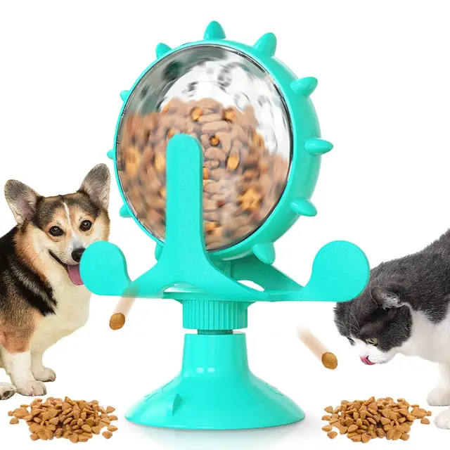 Cat Feeding Windmill Toy Interactive Slow Food Dispenser for Dogs and Cats Rotating Puzzle to Improve Iq and Pet Supply 3