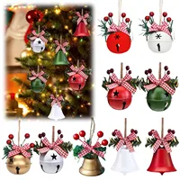 Christmas Bells Giant Rattle Xmas Party Decoartion Craft Hanging Ornament Tree Pendant Jingle Berry Bow Tie 1
