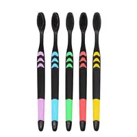 10 Pieces Packed Soft Bristle Bamboo Charcoal Black Hair Ultra-Fine Beauty Toothbrush Couple Suit Oral Cleaning Tools 2