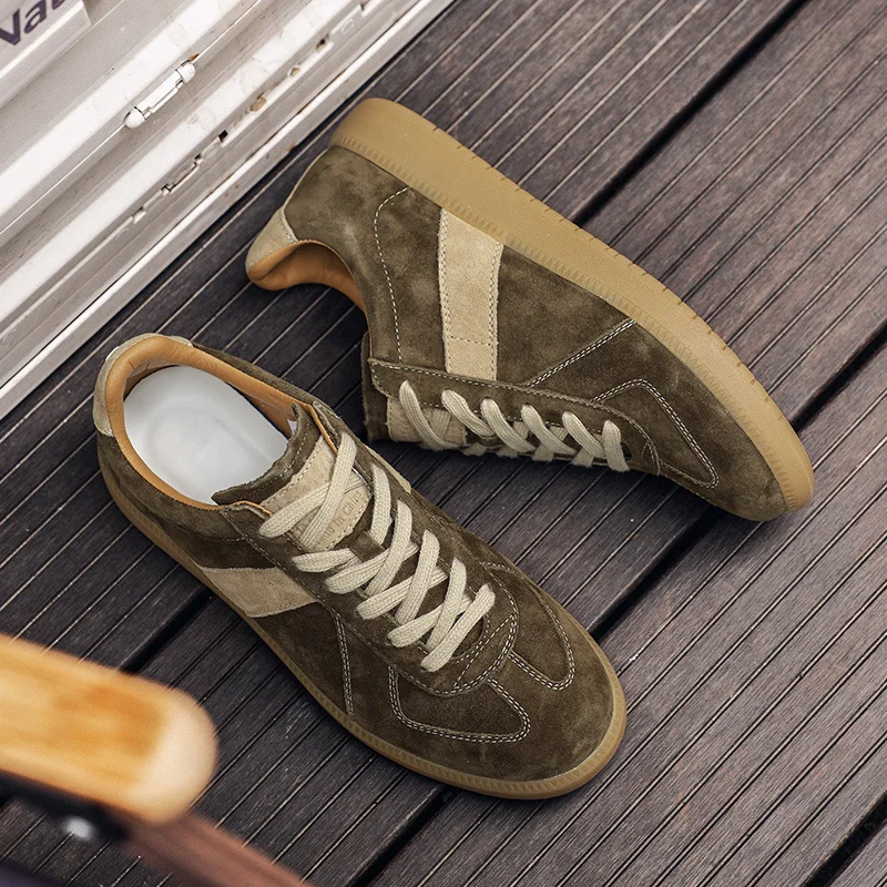 Suede Leather Casual Shoe Non-Slip Comfy Mens Sneakers Walking Designer Male Tenis Masculino Versatile Leisure Walk Man Footwear 3