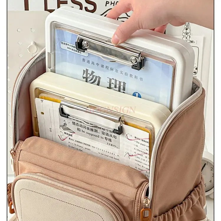 2pcs 다기능 폴더 보드 클립 파일 상자 대용량 보관 상자 아카이브 상자 학생 쓰기 패드 주최자