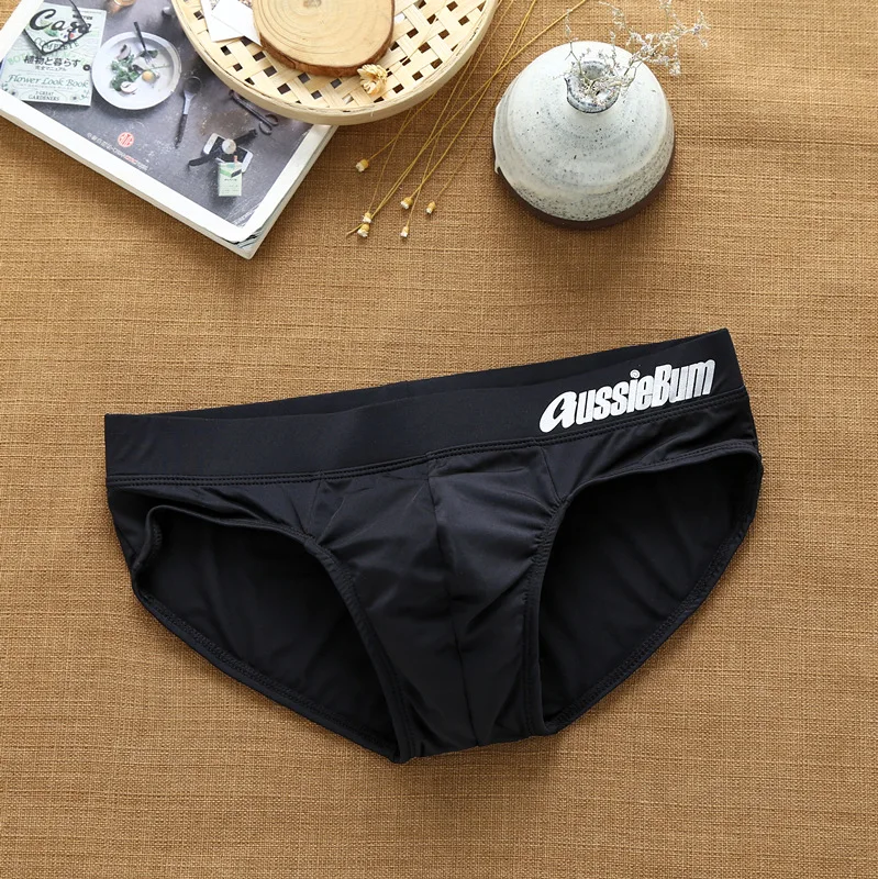 Men's briefs milk silk low waist elastic stereo comfort aussiebum chaussettes homme hiver chaud 4