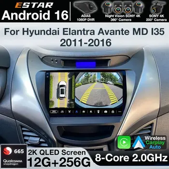 Autoradio Android 16 per Hyundai Elantra Avante MD i35 2011-2016 con CarPlay Wireless, Android Auto, Navigazione GPS e Lettore Multimediale