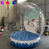 3m Giant Inflatable Snow Globe Photo Booth Tent Life Size Outdoor Blow Up Inflatable Snow Ball Balloon For Christmas Decoration 3