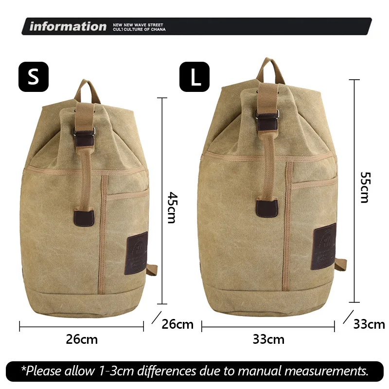 30L 60L Canvas Travel Backpack Men Gym Training Rucksack Large Capacity Men's Student School Fitness Sports Shoulder Bag X556A