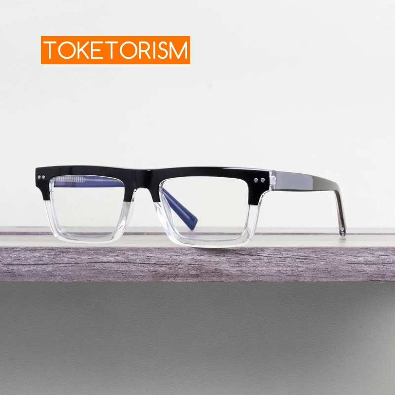 

Toketorism Retro Rectangle Glasses Anti Blue Women's Eyeglasses Men's Optical Frames 6912