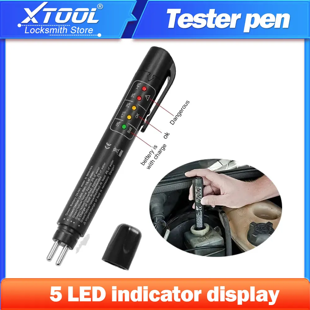 Auto Liquid testing Brake Fluid Tester pen 5 LED indicator display for brake fluid oil tester Digital Electronic Pen