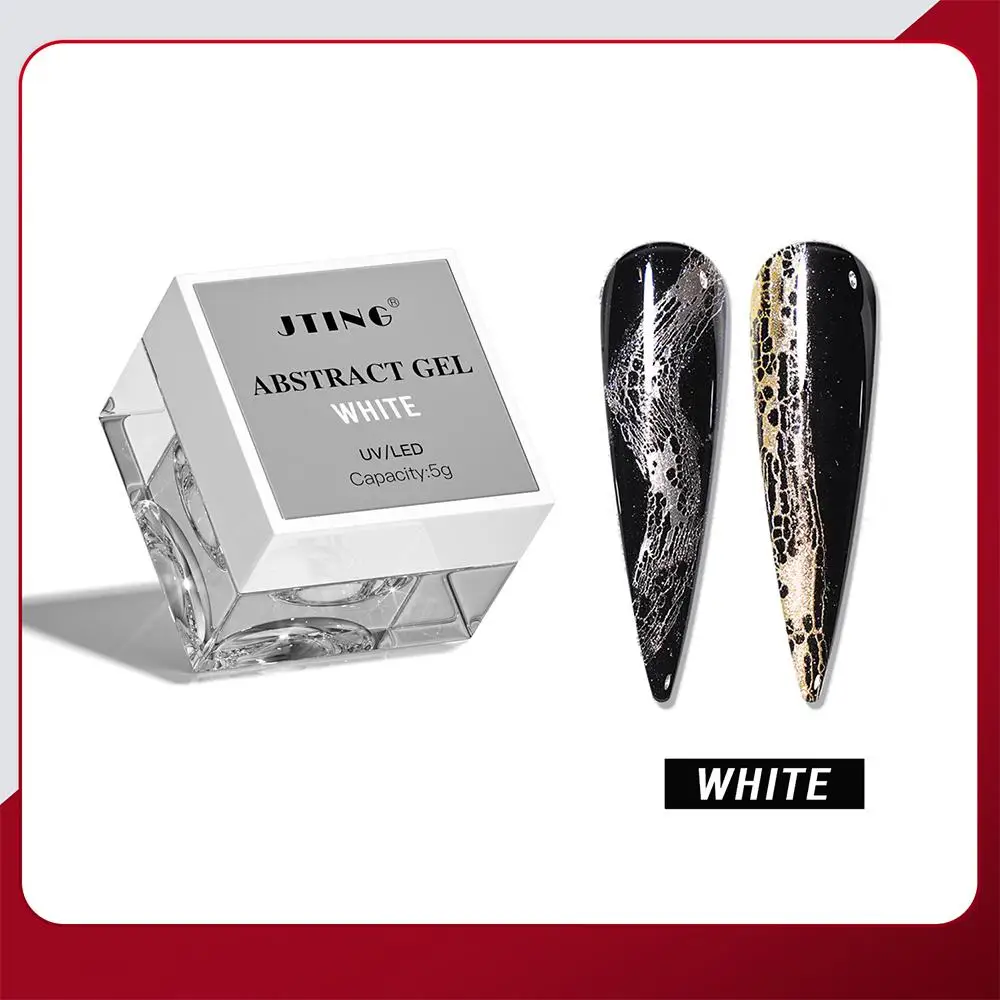 Smalto Gel per Unghie Bianco Nero con Texture a Bolle e Onde - immagine 3