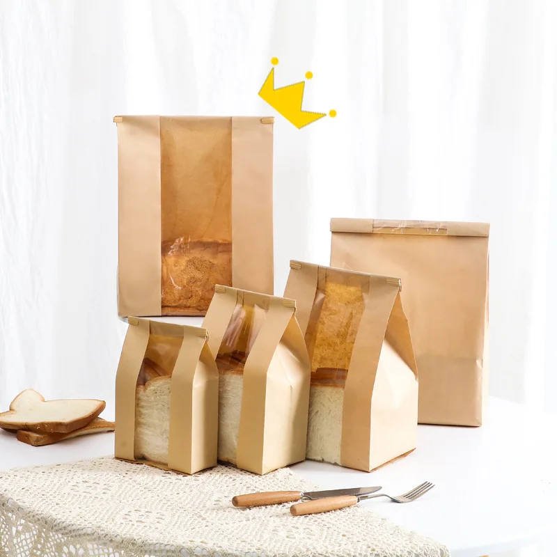 500PCS Kraft Paper Bread Loaf Bags with Clear Window and Tin Tie Closure, Extra Large B... - SKU KPBL1036 - UGI Packaging