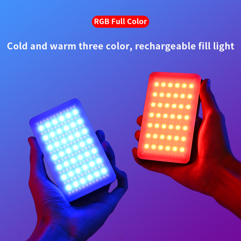 RGB Video Light Portable LED Camera Light Panel Full Color Rechargeable DSLR Lighting for Vlog Photography, Video Conference