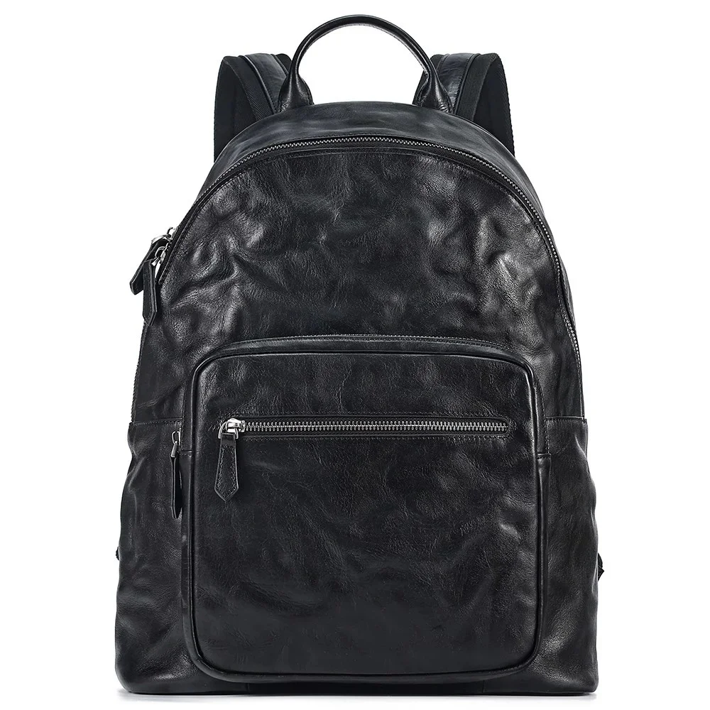 

Backpack Genuine Men Leather School Bag Fashion Travel Casual Cowhide Book Daypack Male