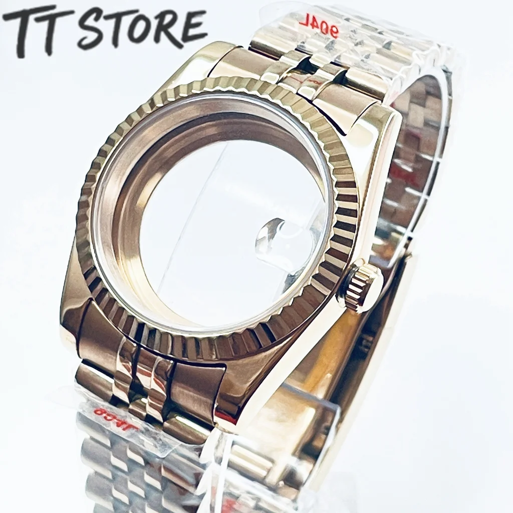 Gold Rose Watch Case with Top Waterproof Sapphire Crystal