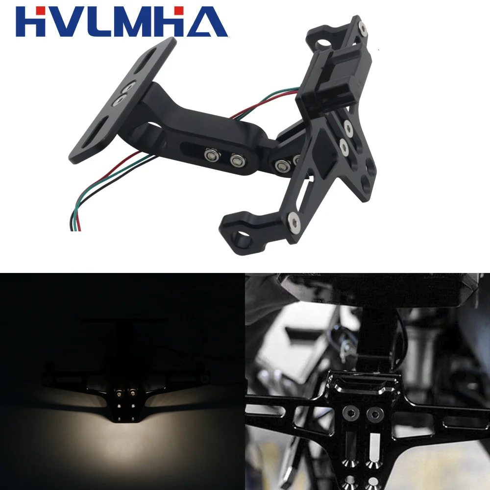 UniversalMotorcycleLicensePlateHolderFrameBracketLEDLightFor