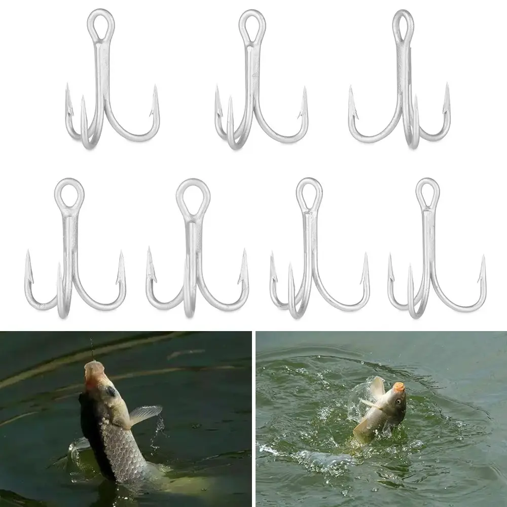 5 Pz 16-36G Acciaio Ad Alto Tenore Di Carbonio Vmc Pesca Treble Hook Bend Bass Tackle Round Bend Ami Affilati Attrezzi Da Pesca Accessori
