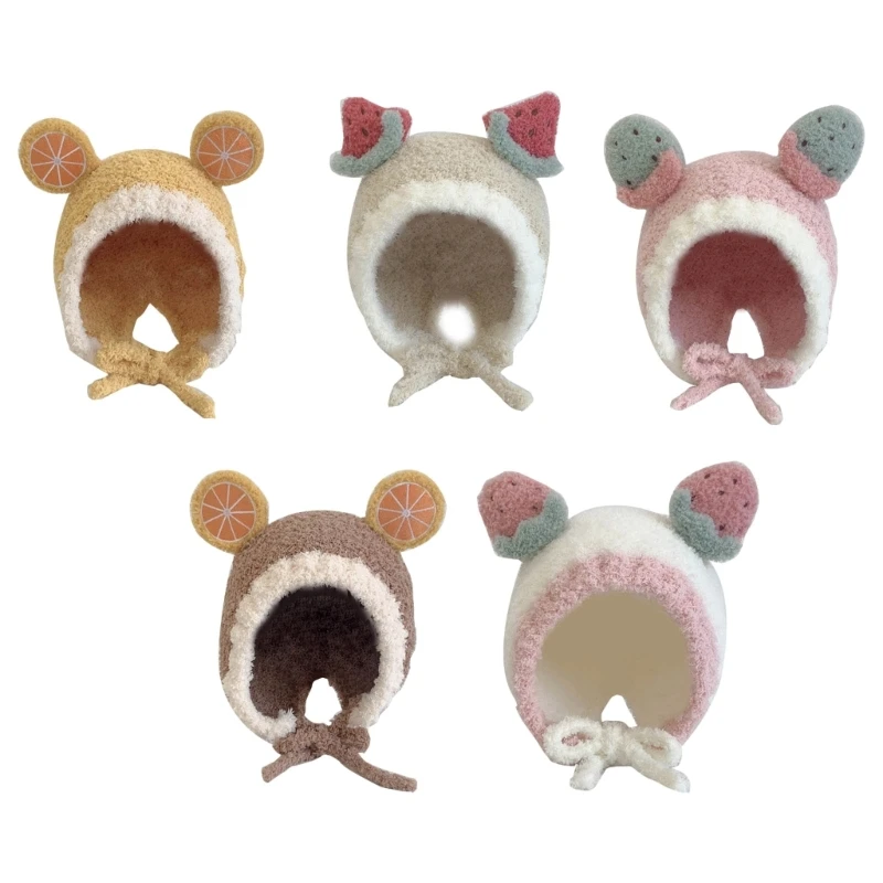 

Winter Baby Hats Fruit Ear Warm Plush Baby Boys Girls Toddler Beanie Cap
