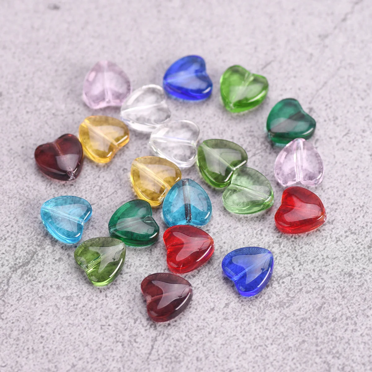 10pcs Faceted Heart Charms Pendant Transparent Acrylic Pendants Mixed Color For Jewelry Making DIY Bracelet Necklace Decor