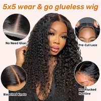Perruques sans colle 5x5 en cheveux humains, prêtes à porter, Deep Wave, 13x4 13x6, perruque frontale en dentelle HD transparente, Water Wave, bouclées 4