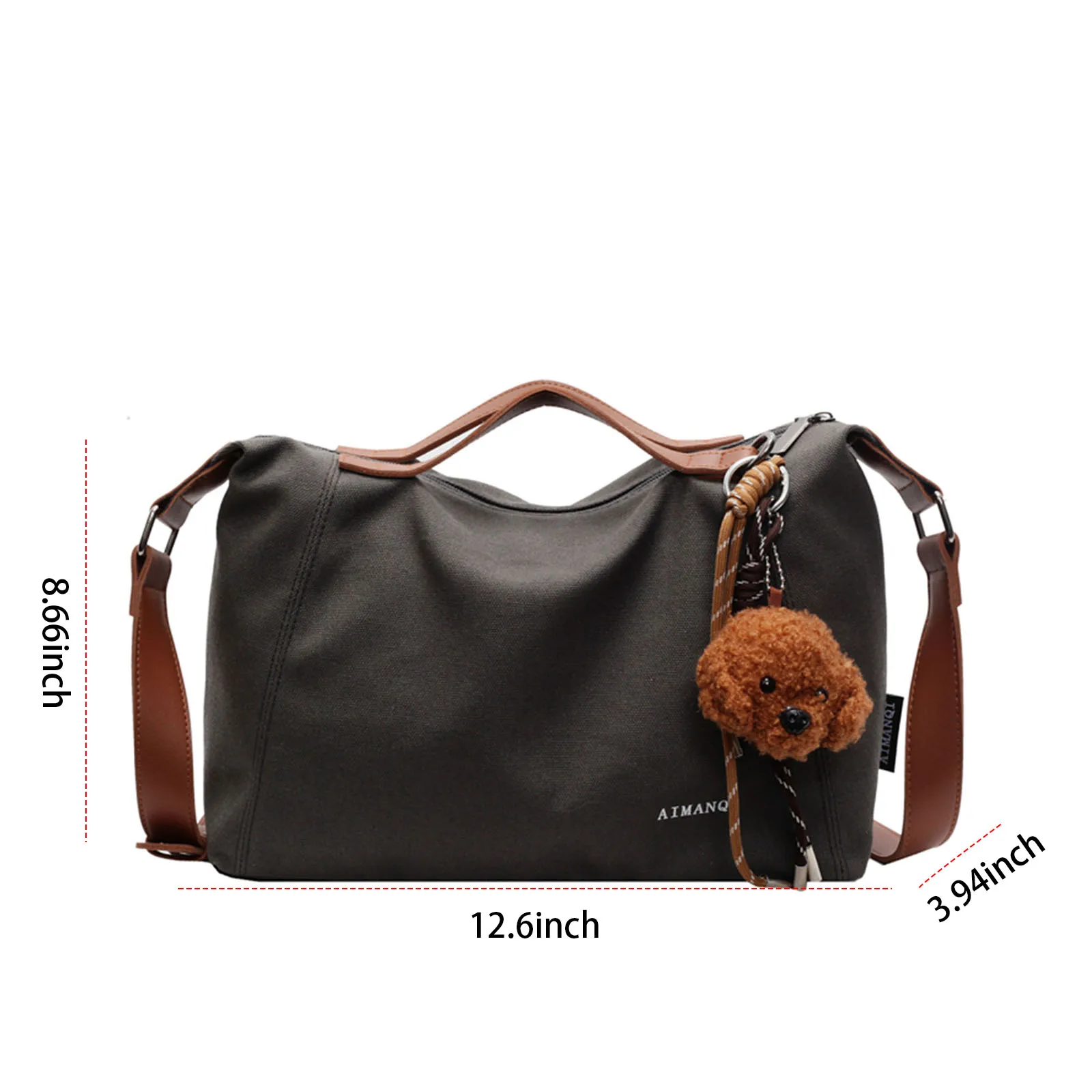 Women Canvas Underarm Shoulder Bag Adjustable Strap Shoulder Crossbody Bag with Zipper Large Capacity Tote Bag for Work Travel