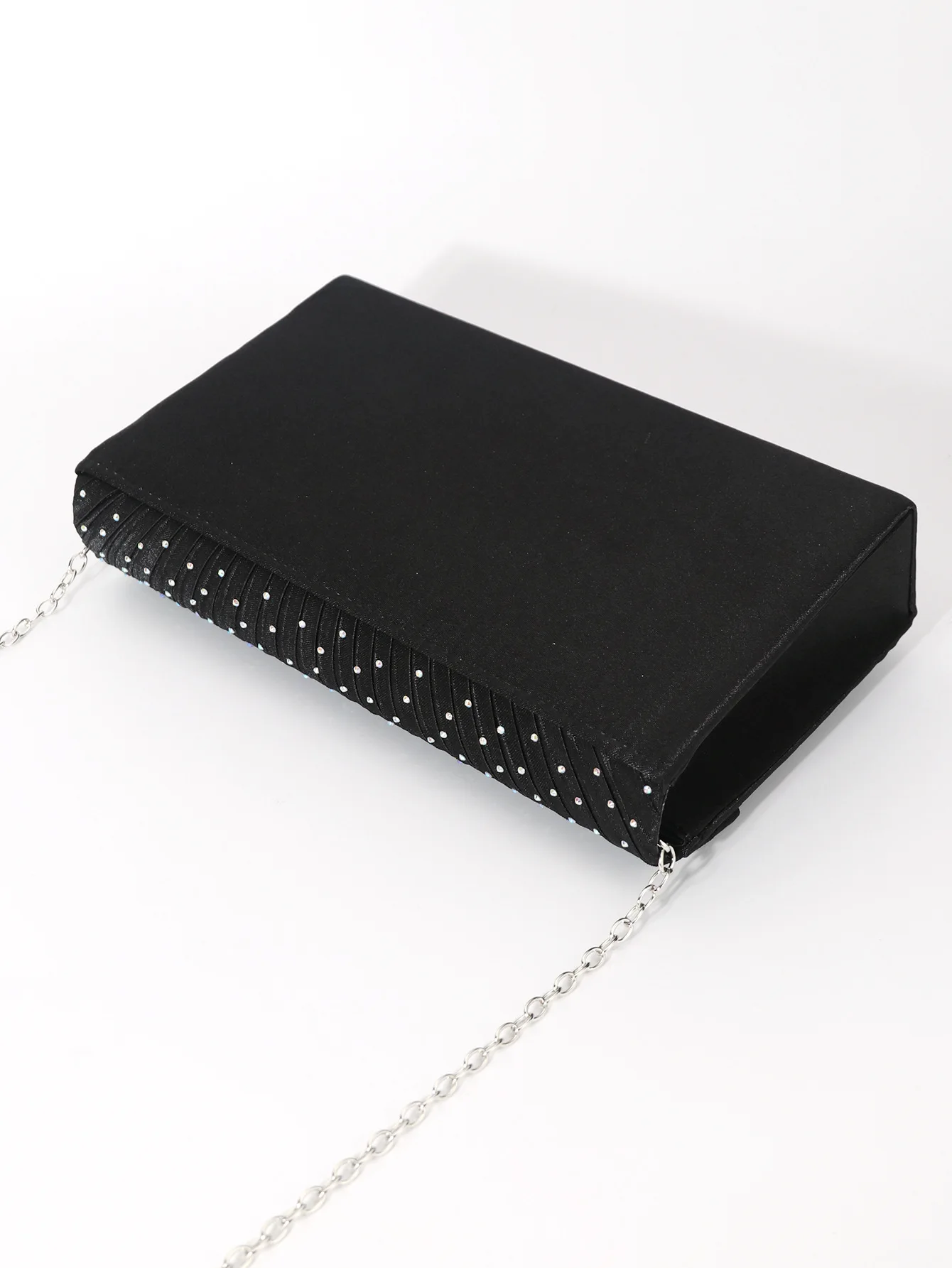 Wedding Bridal Clutch Handbag Women Evening Party Bag Chain Shoulder Bags Elegant Shiny Black Long Purse for Female Tote Bag