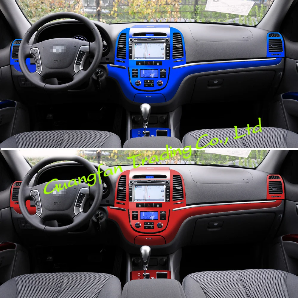 

Car-Styling 3D 5D Carbon Fiber Car Interior Center Console Color Change Molding Sticker Decals For old Hyundai SantaFe 2006-2012
