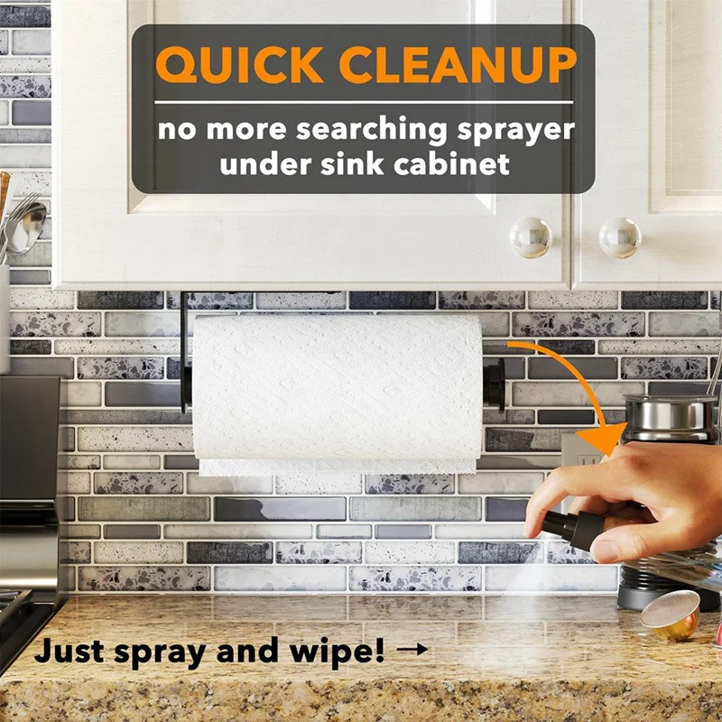 Paper Towel Holder With Spray Bottle Hanging Wall Mount Papertowels Roller for Kitchen And Bathroom paper towel holder