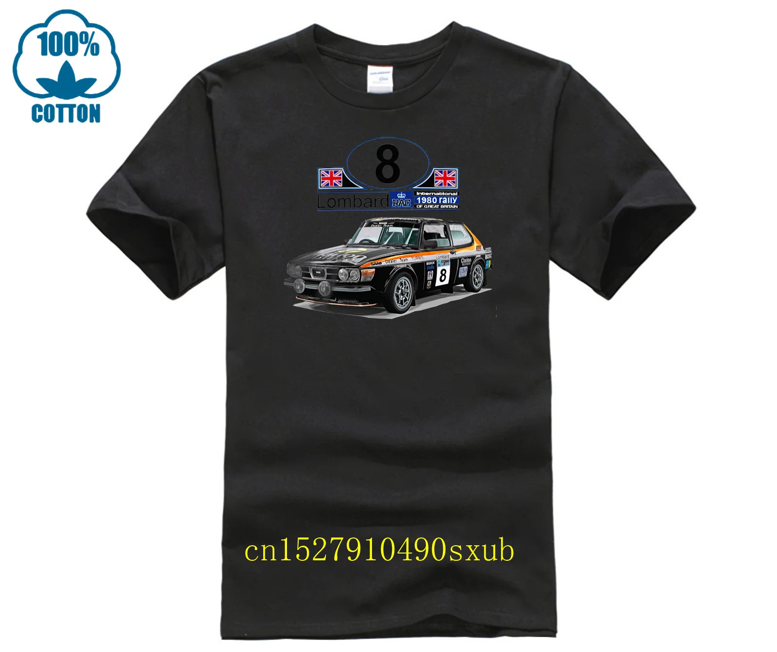 99 Turbo 1980 Rac Rally T-Shirt In Morbido Cotone Wrc