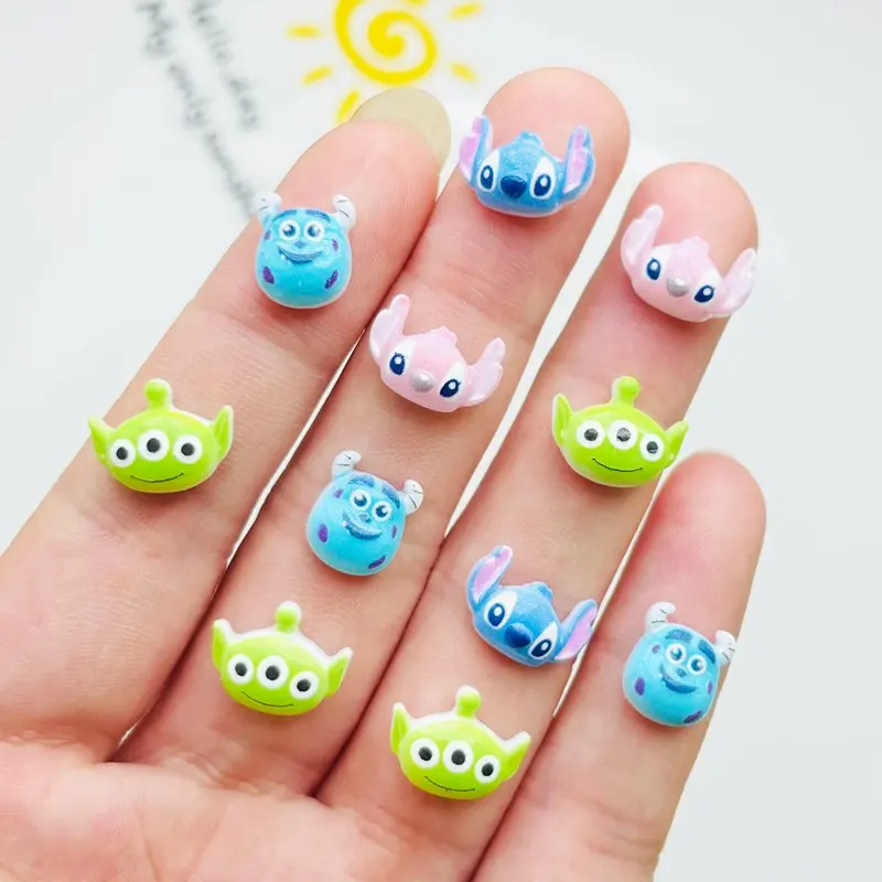 Resin Nail Art Crafts Cartoon Animal Nail Art Crafts 50 Pcs Mini Kawaii Cartoon Animal Big Eared Monster Series Resin Scrapbook Diy Bow Decor Manicure Accessories